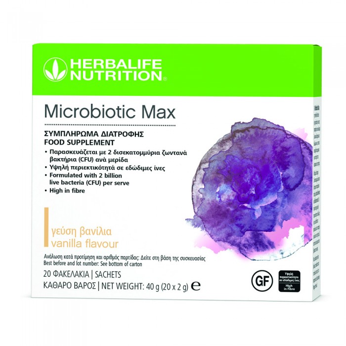 Microbiotic Max Συμπλήρωμα Διατροφής Βανίλια 20 Φακελάκια 